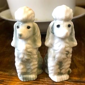 2 mcm small poodle figurines Japan